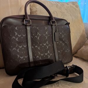 NWOT Coach Men's Brown Leather Signature Briefcase